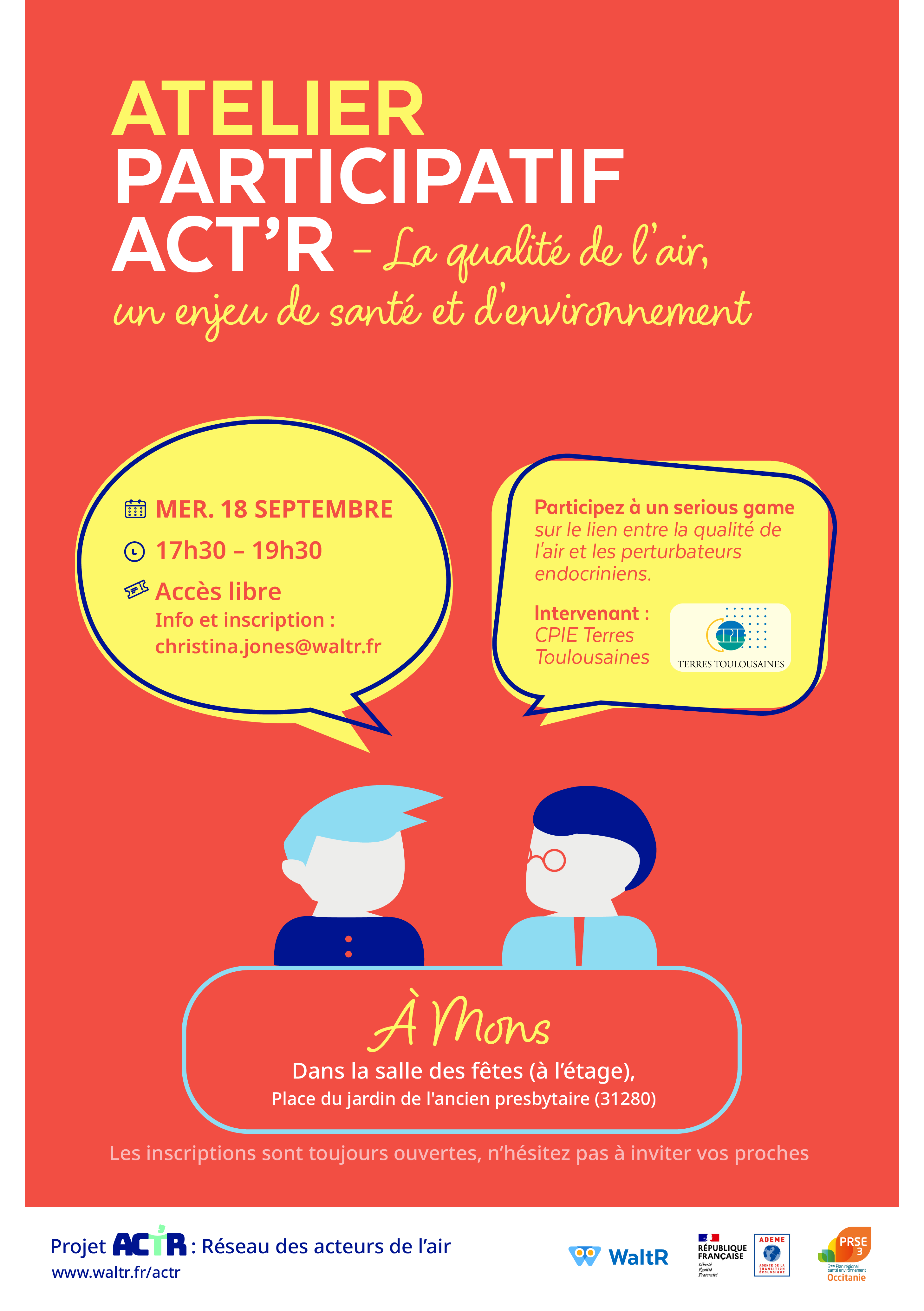 Flyer atelier ACT'R n°2 à Mons