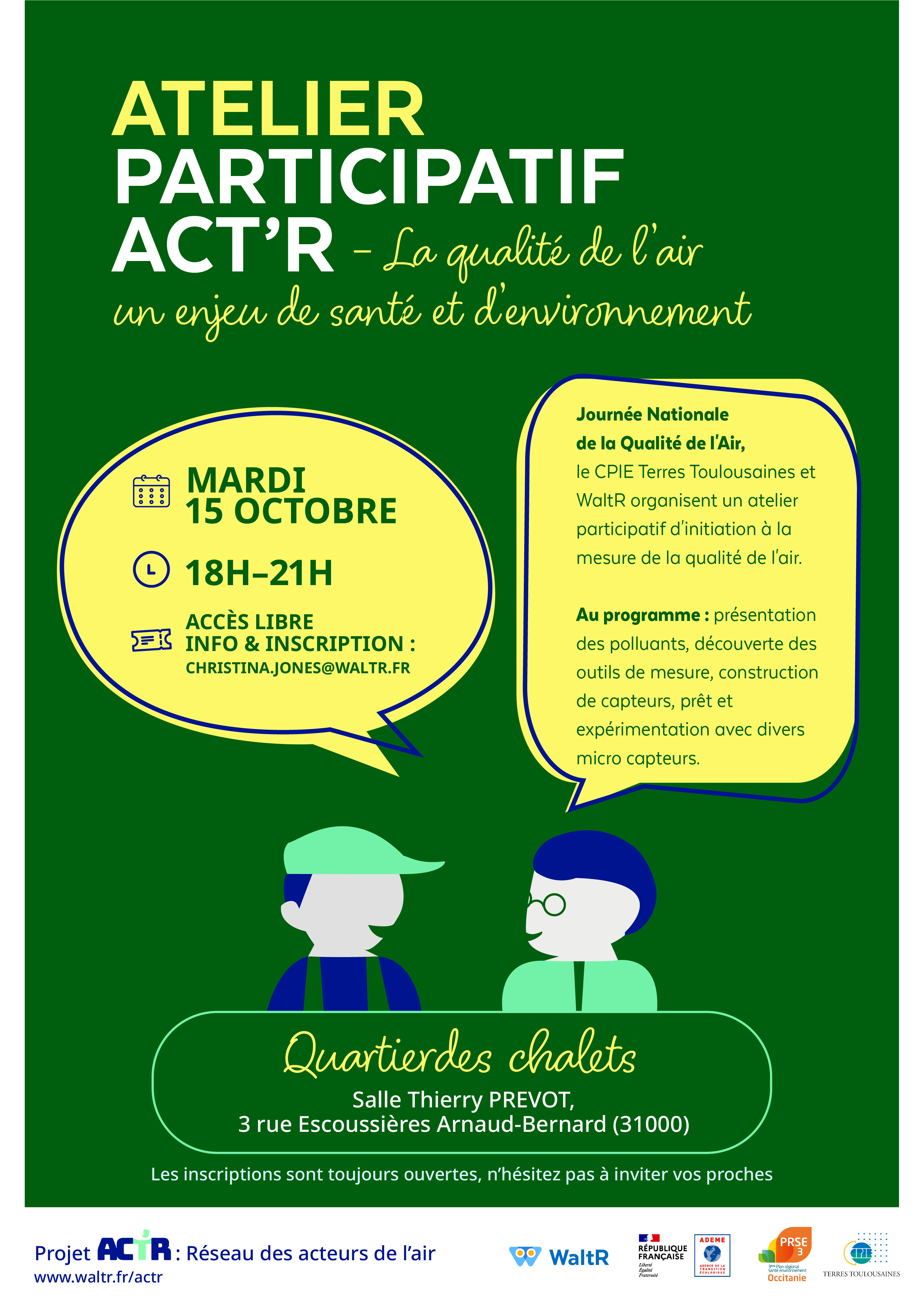 Flyer atelier ACT'R n°3 au quartier des Chalets